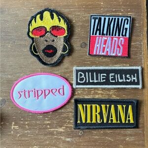 Patches Lot Music/Bands Iron-on/Sew-on Patches 5 pieces